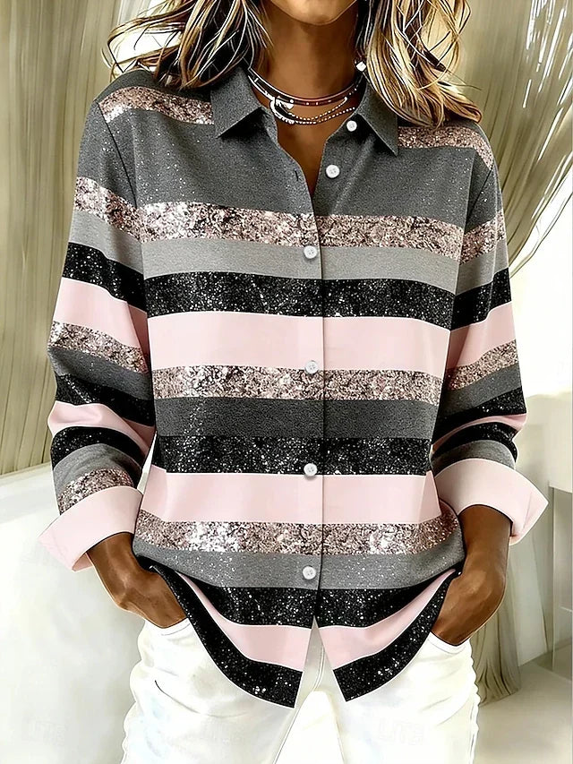 ELIZA & MAREN | HORIZONTAL STRIPE BLOUSE FOR WOMEN